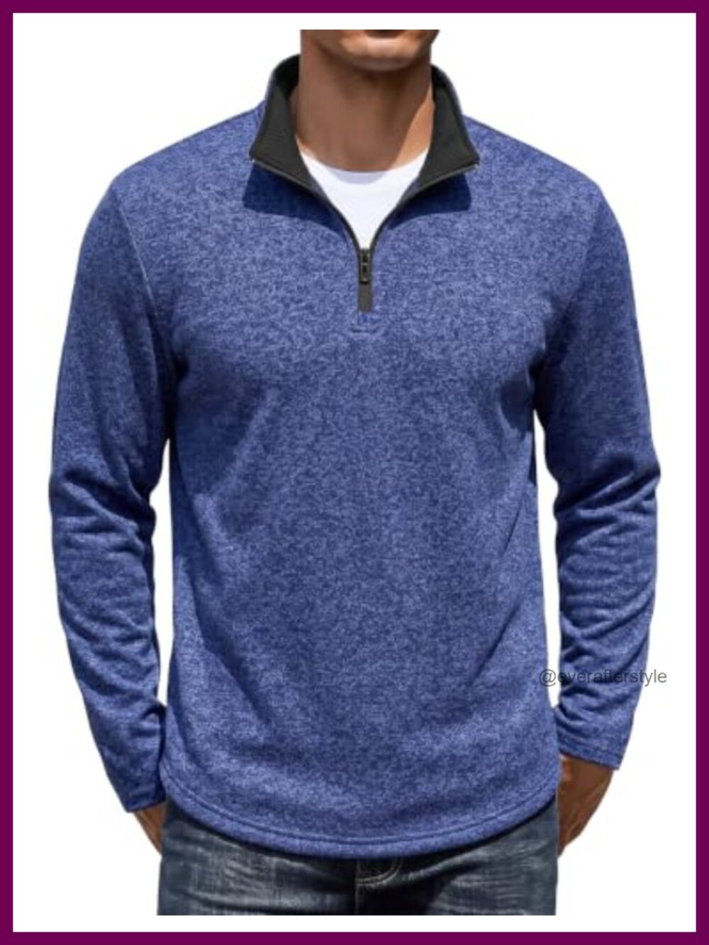 Men's Quarter Zip Fleece Sweatshirt Pullover Mock Neck Golf